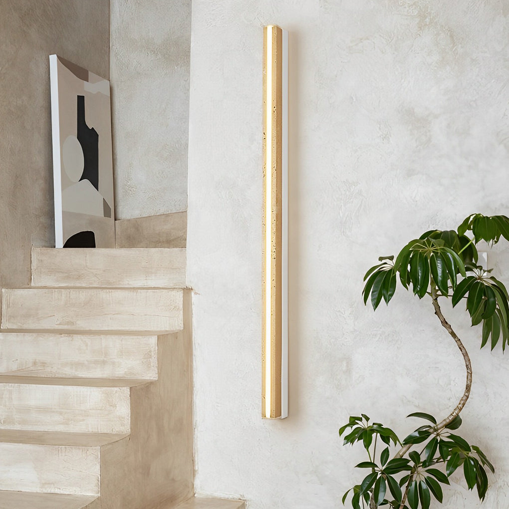Strip Yellow Travertine LED Dimmable Wabi-Sabi Japanese-Style Wall Lamp-Lighom