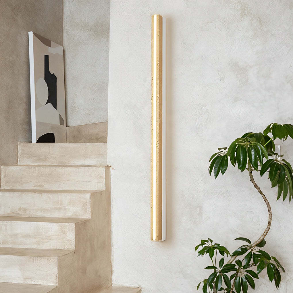 Strip Yellow Travertine LED Dimmable Wabi-Sabi Japanese-Style Wall Lamp-Lighom