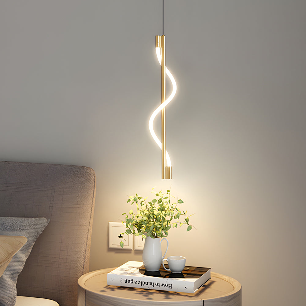 Modern Vertical Spiral Rope LED Dimmable Pendant