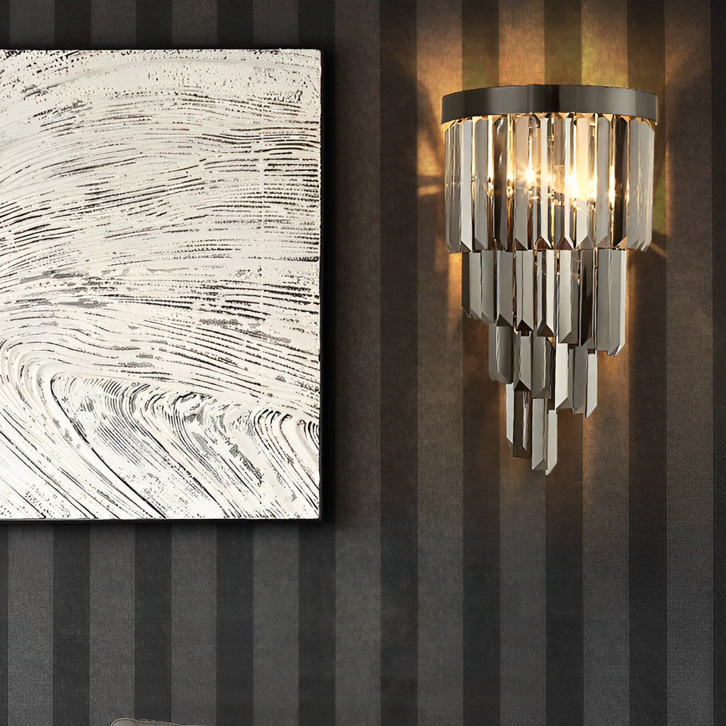 Creative Crystal Metal Three Step Dimming LED Post-Modern Wall Lamp-Lighom
