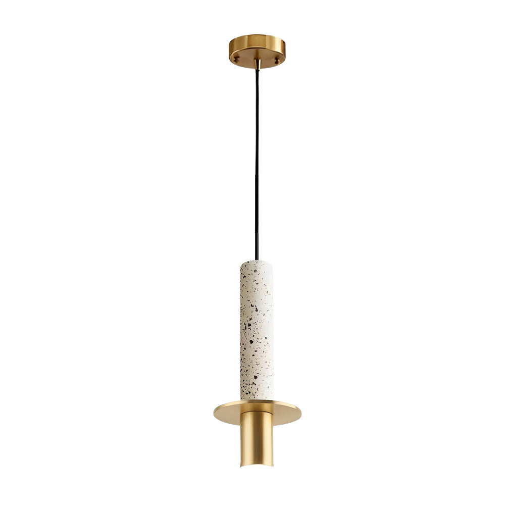 Elongated Cylindrical Terrazzo LED Postmodern Spotlight