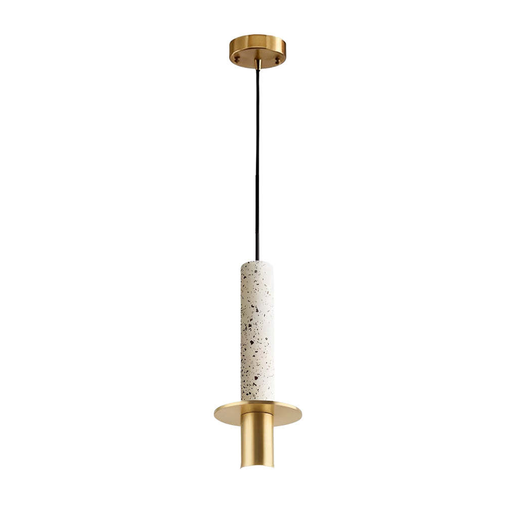 Elongated Cylindrical Terrazzo LED Postmodern Spotlight
