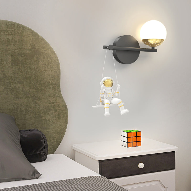 Acrylic Ball Resin Astronaut Swing 3-Step Modern Wall Light