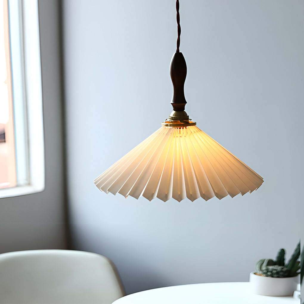 Classic Pleated White Nordic Pendant Wall Lamp
