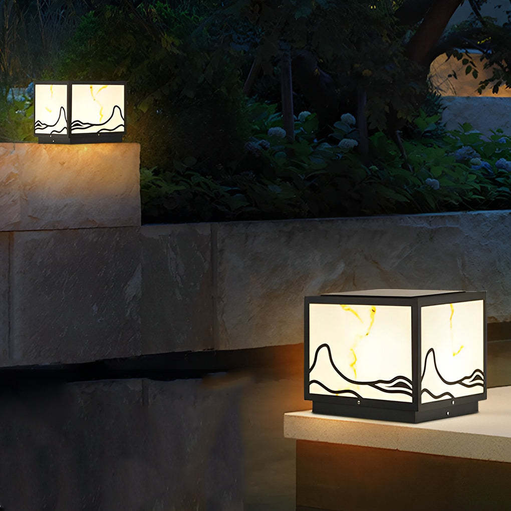 Mountain Scenery Smart Solar Post Cap Light