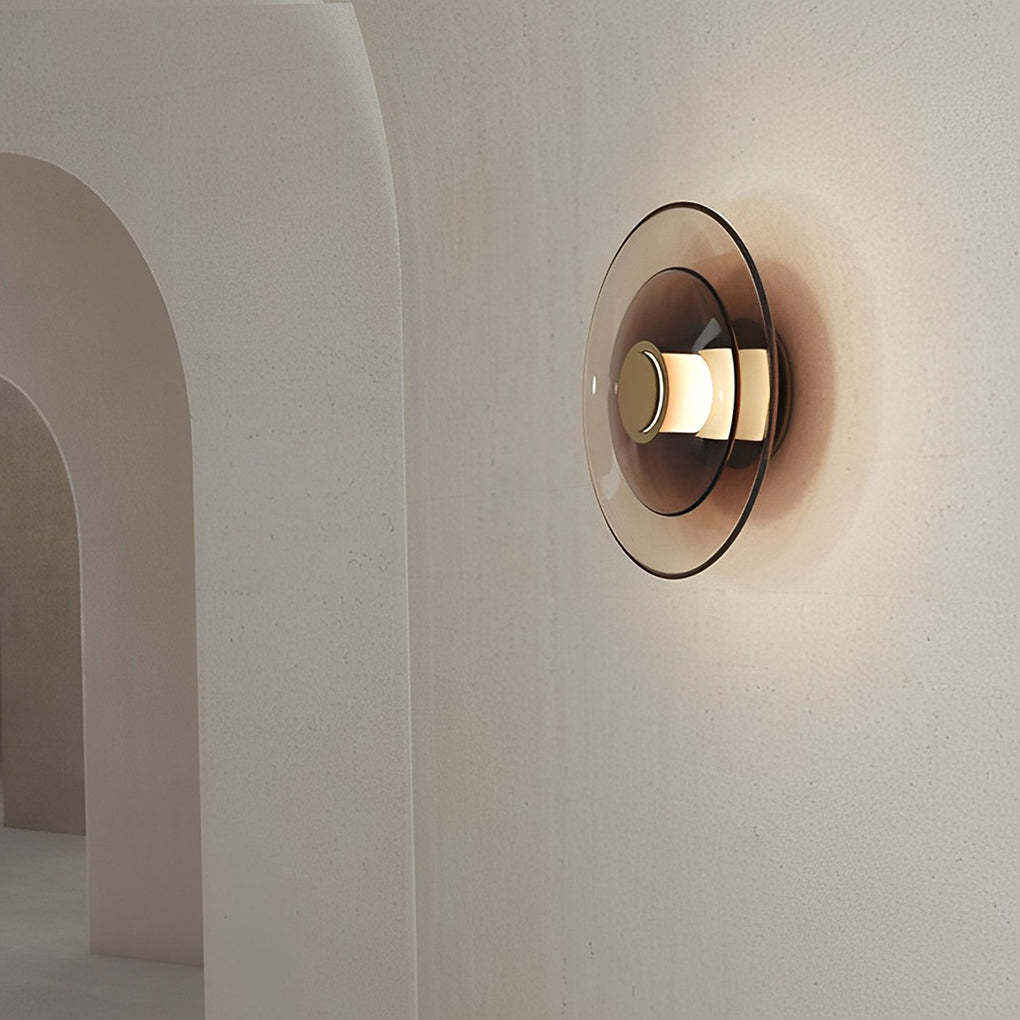 Round Double-Layer Glass LED Nordic Wall Sconce