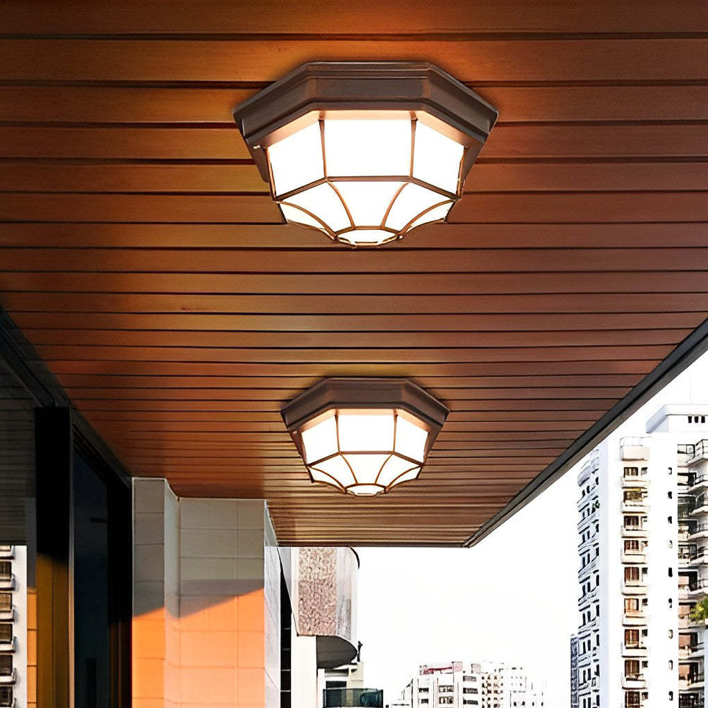 Outdoor Waterproof Aluminum Glass LED European Ceiling Light