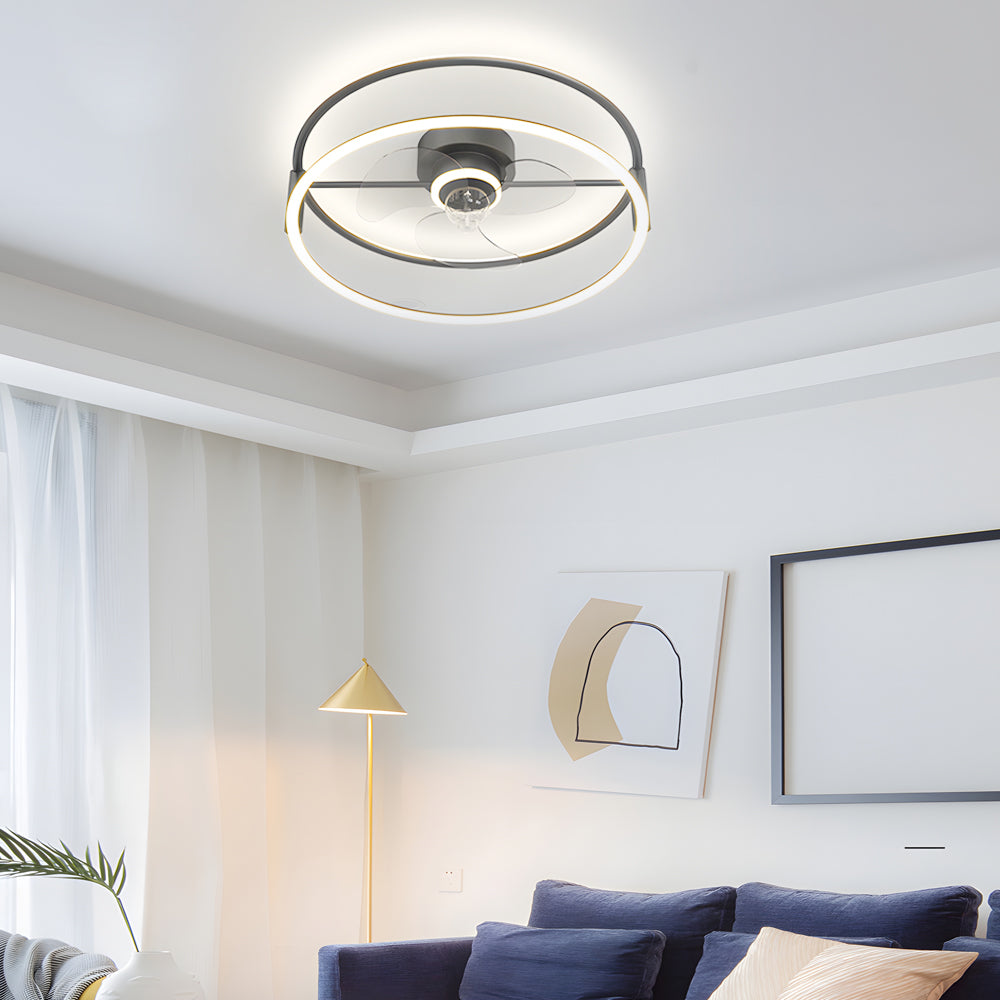 Minimalist Ring 3-Step Dimming LED Bladeless Ceiling Fan