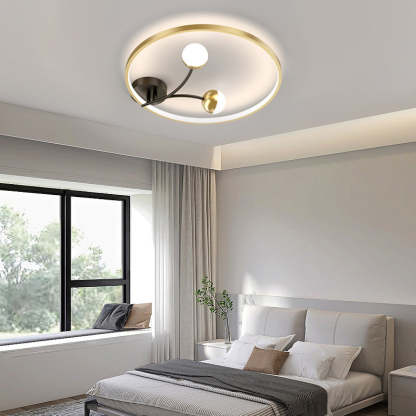 Round 2 Acrylic Ball Flower 3 Step Dimming LED Modern Ceiling Light Fixture-Lighom