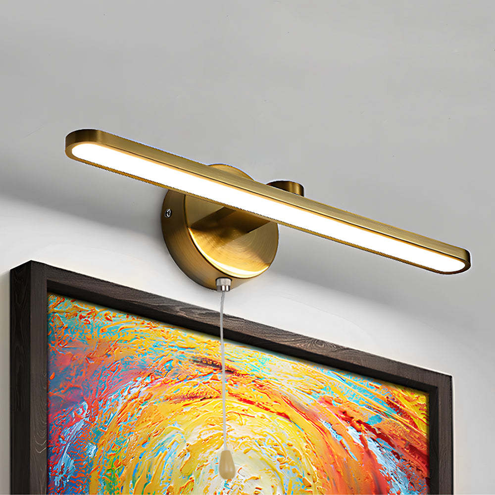 15.74'' Modern LED Linear Vanity Lights with Pull Rope Switch - Bathroom Lighting in Black/Bronze-Lighom