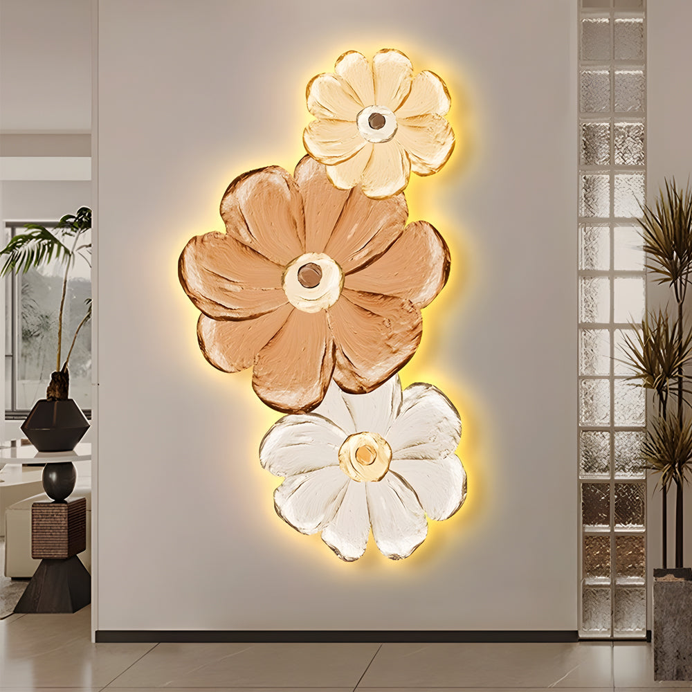 Ins Flowers Plant Luminous LED USB Decorative Wall Painting