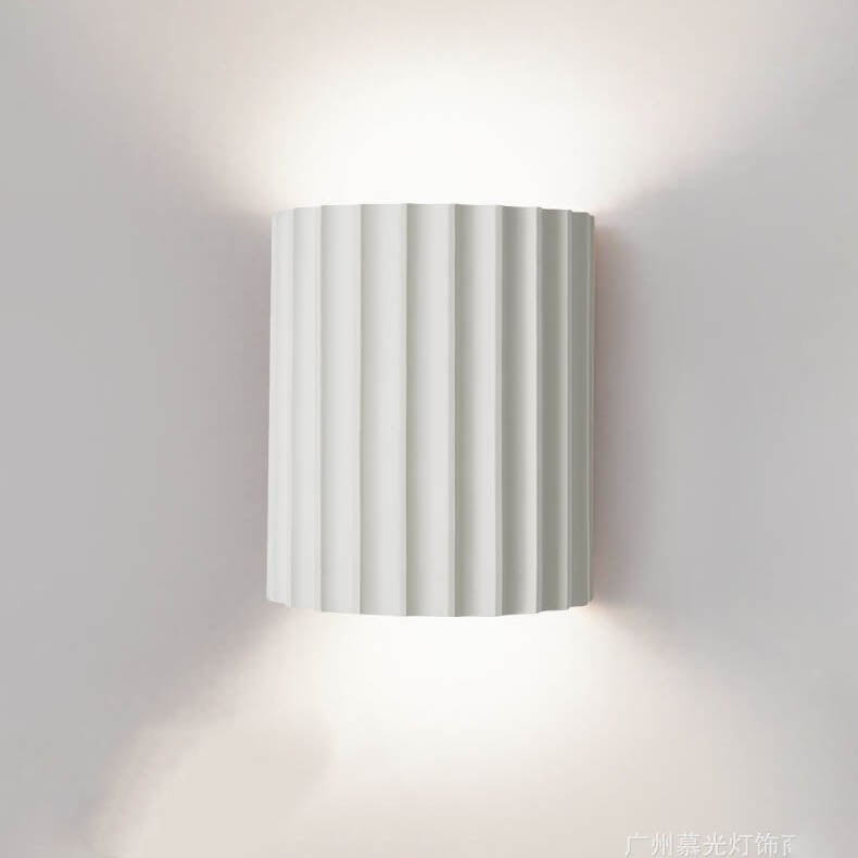 Macaron Resin Striped Half Cylinder Sconce