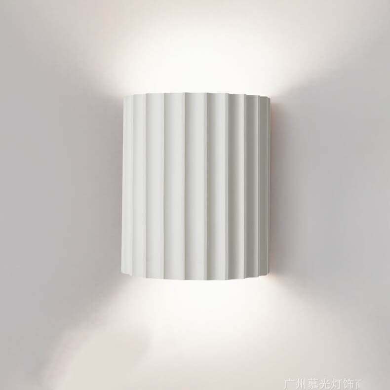 Macaron Resin Striped Half Cylinder Sconce