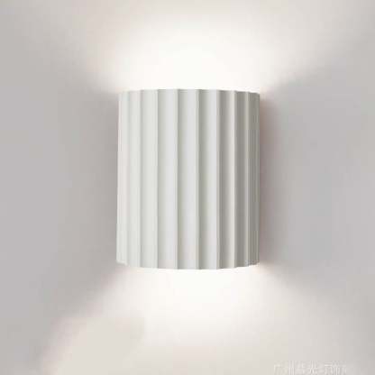 Macaron Resin Striped Half Cylinder Sconce