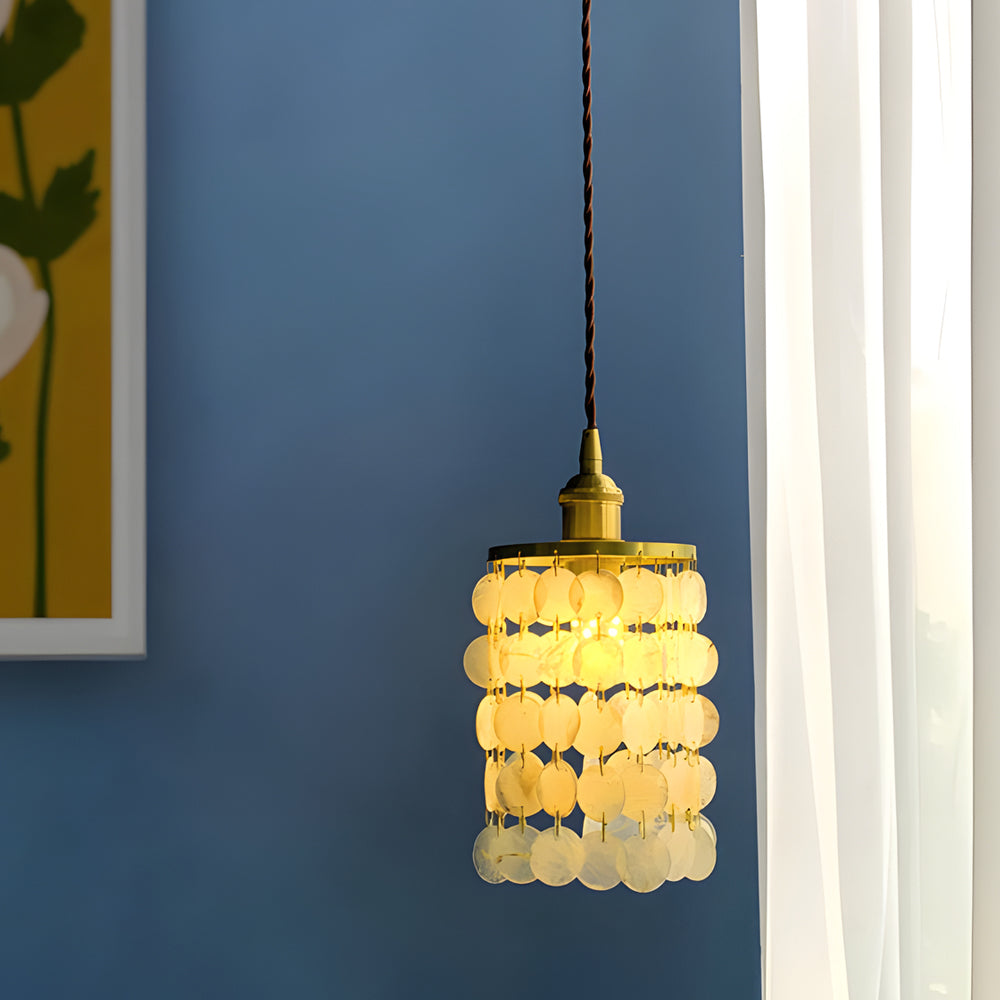 Lighom modern coastal shell gold pendant lighting in natural metal iron
