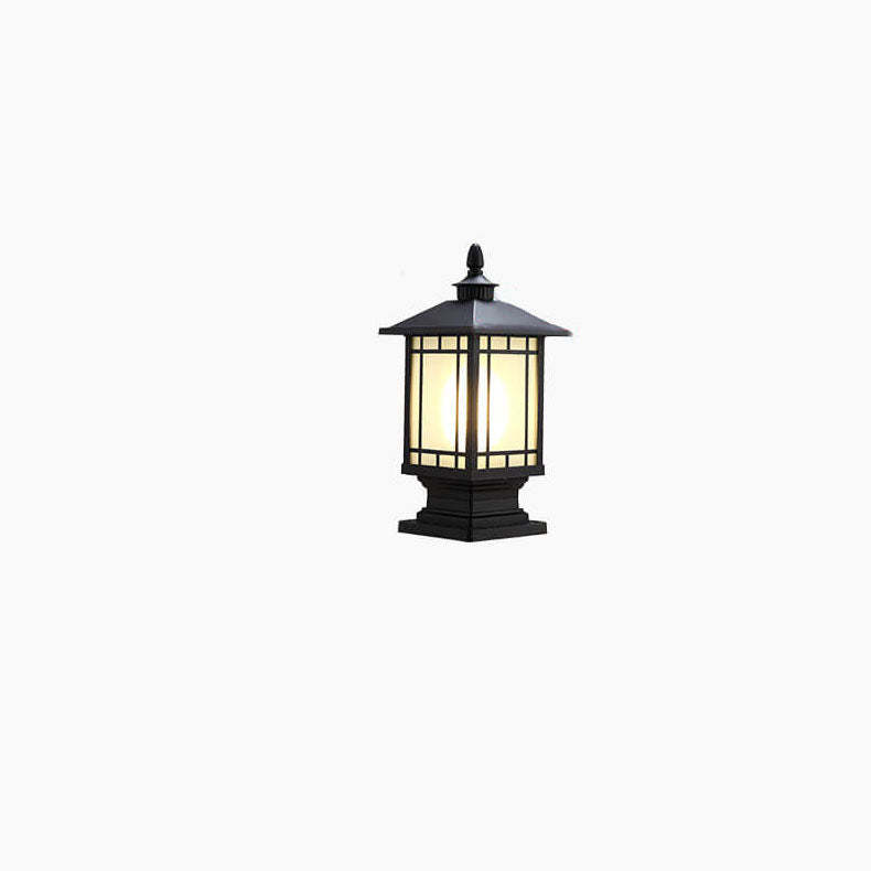 Chinese Frosted Aluminum Cage Post Landscape Light