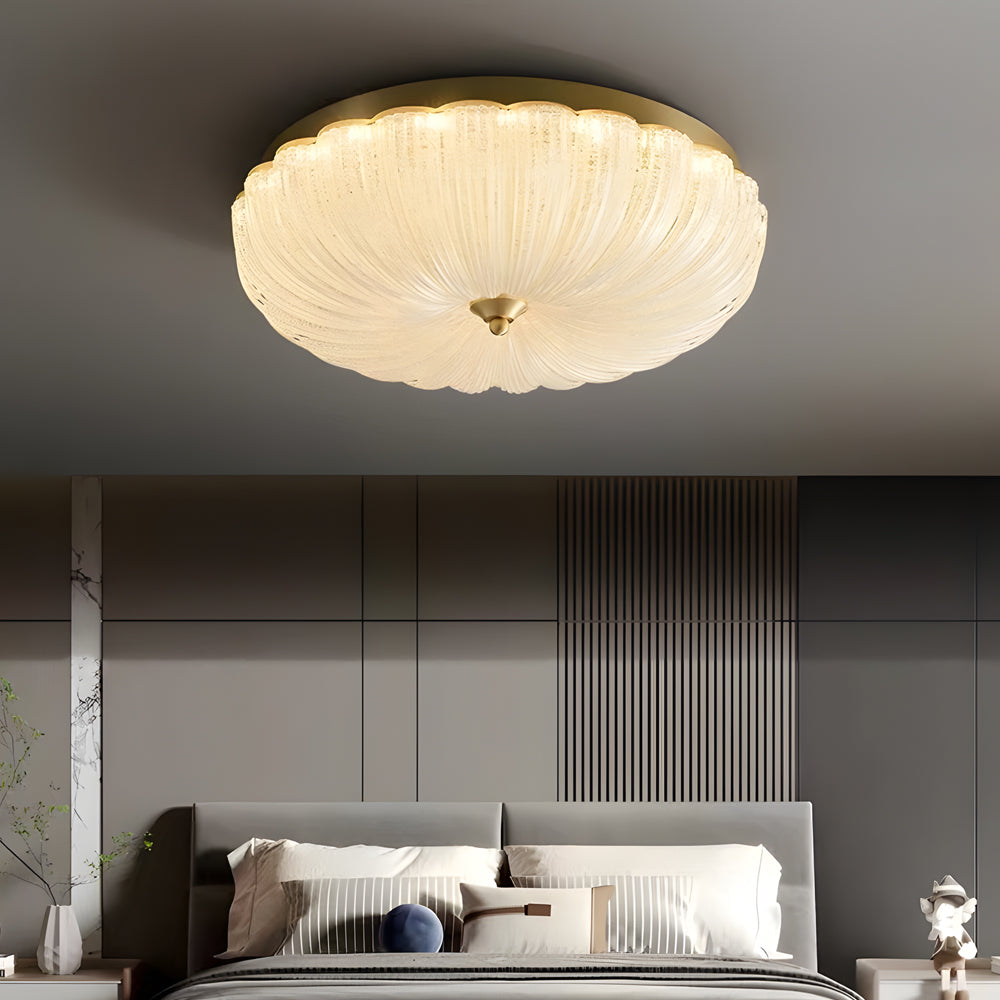Glass Petal Copper American Ceiling Light