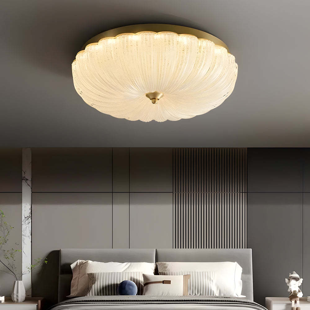 Glass Petal Copper American Ceiling Light