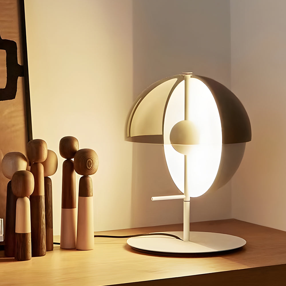 Novelty 2-Half-Sphere Amber Glass LED Table Lamp