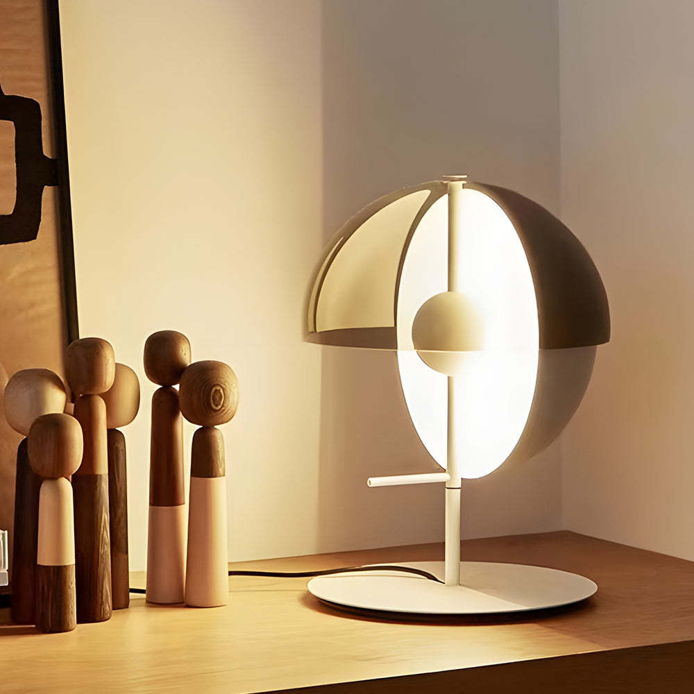 Novelty 2-Half-Sphere Amber Glass LED Table Lamp