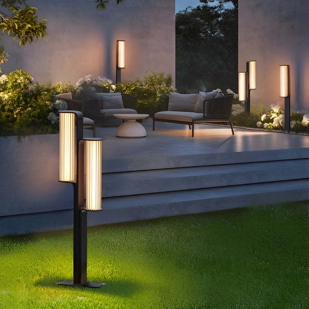 Simple Outdoor Waterproof LED Black Modern Pathway Lights Lawn Lamp-Lighom