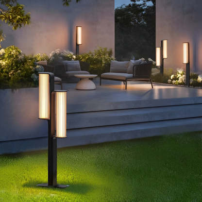Simple Outdoor Waterproof LED Black Modern Pathway Lights Lawn Lamp-Lighom