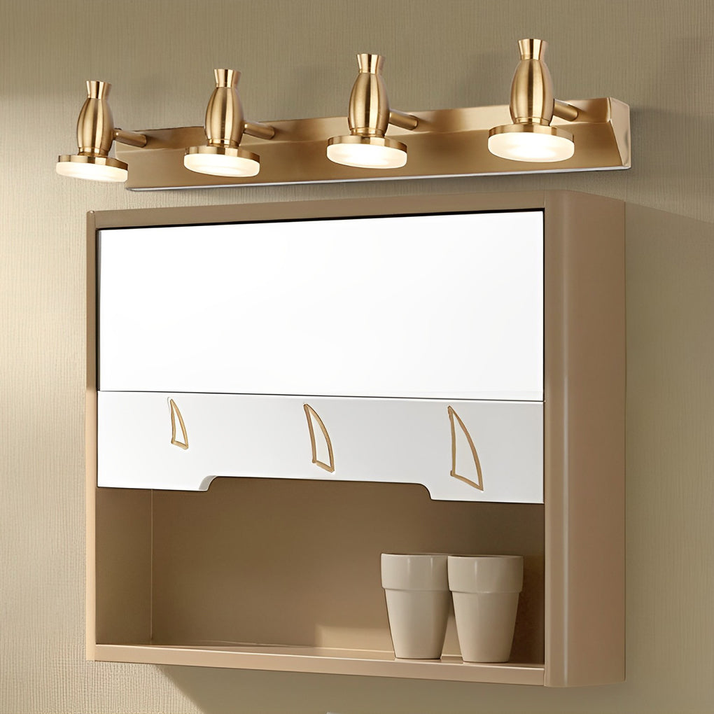 Adjustable Gold Bathroom Vanity Light with 180° Rotatable Heads - 3/4 Light LED Fixture-Lighom