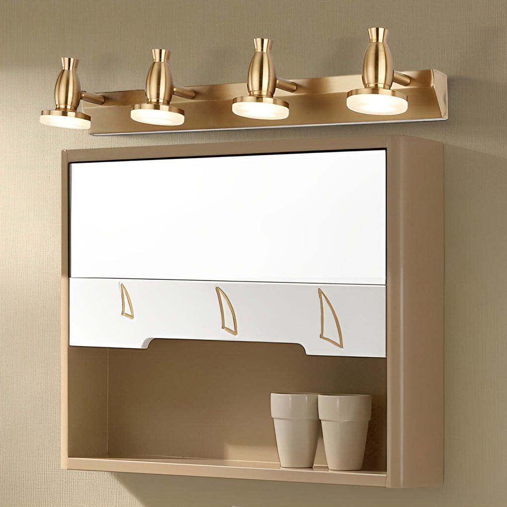 Adjustable Gold Bathroom Vanity Light with 180° Rotatable Heads - 3/4 Light LED Fixture-Lighom