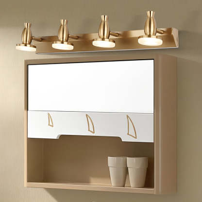 Adjustable Gold Bathroom Vanity Light with 180° Rotatable Heads - 3/4 Light LED Fixture-Lighom