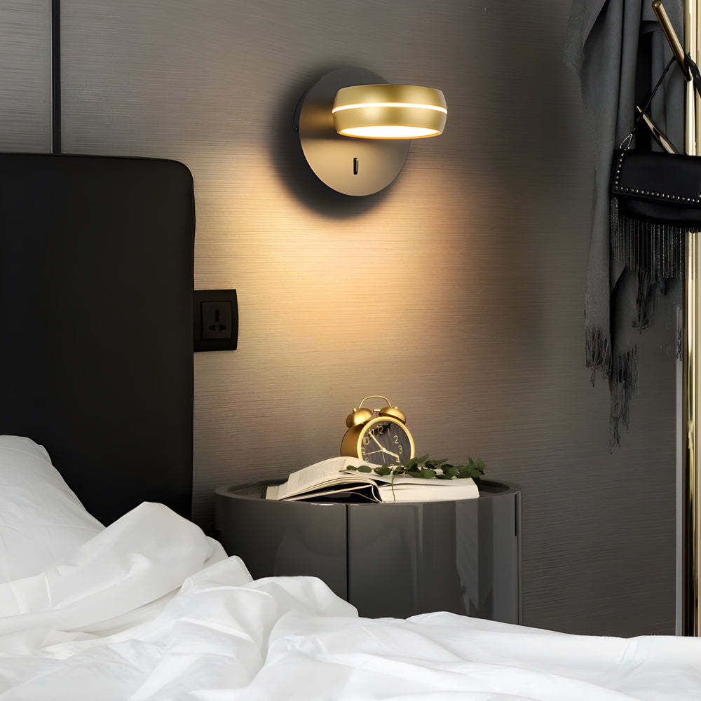 Round 6W LED Wall Sconce Rotatable Bedside Lamp-Lighom