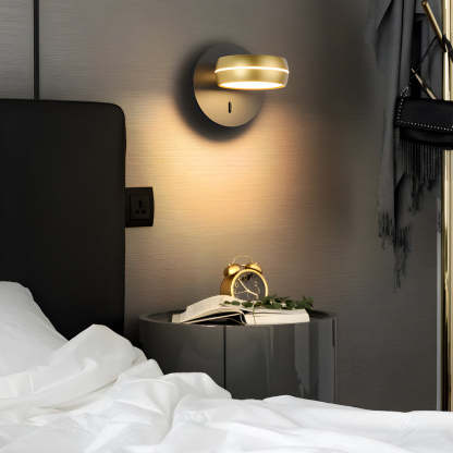 Round 6W LED Wall Sconce Rotatable Bedside Lamp-Lighom