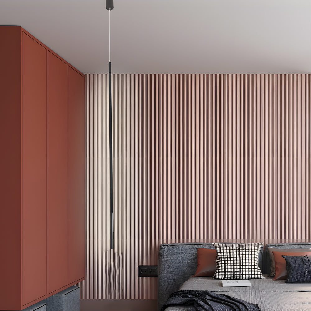 Black Long Vertical Linear LED Pendant