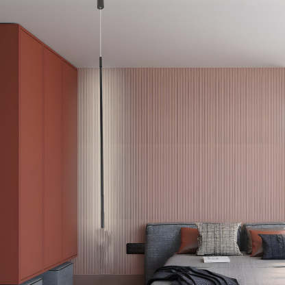 Black Long Vertical Linear LED Pendant