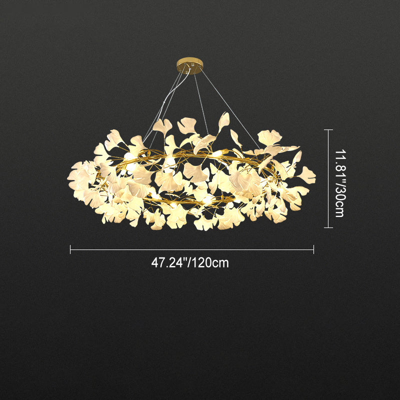 Nordic Iron Acrylic Ginkgo Chandelier