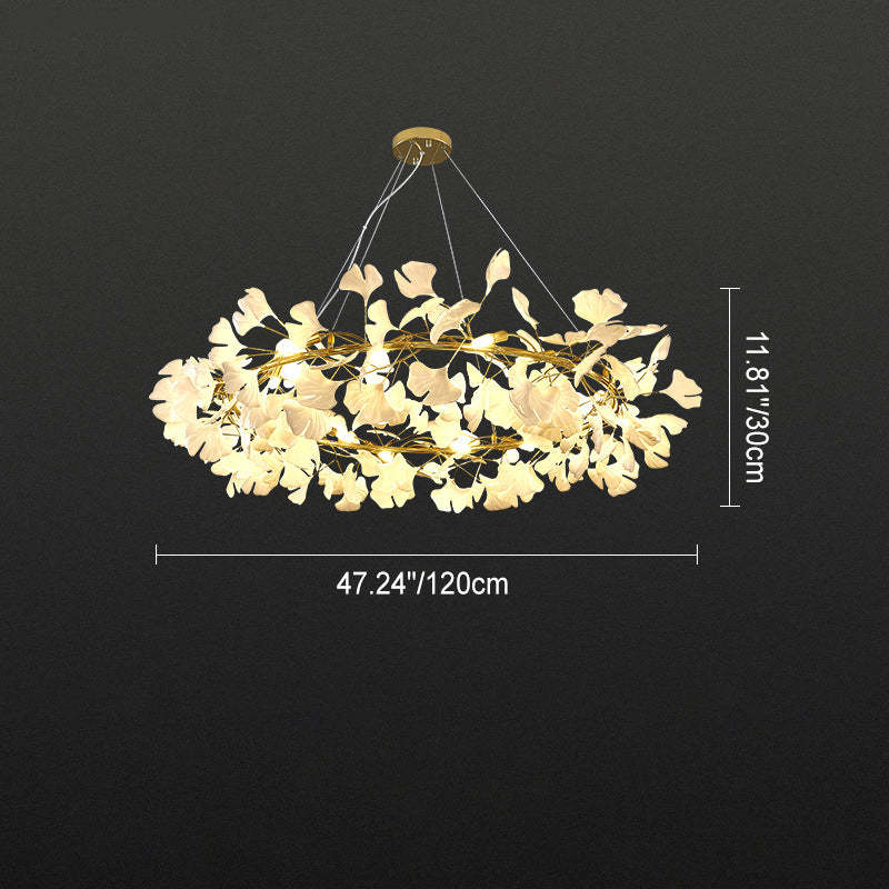 Nordic Iron Acrylic Ginkgo Chandelier