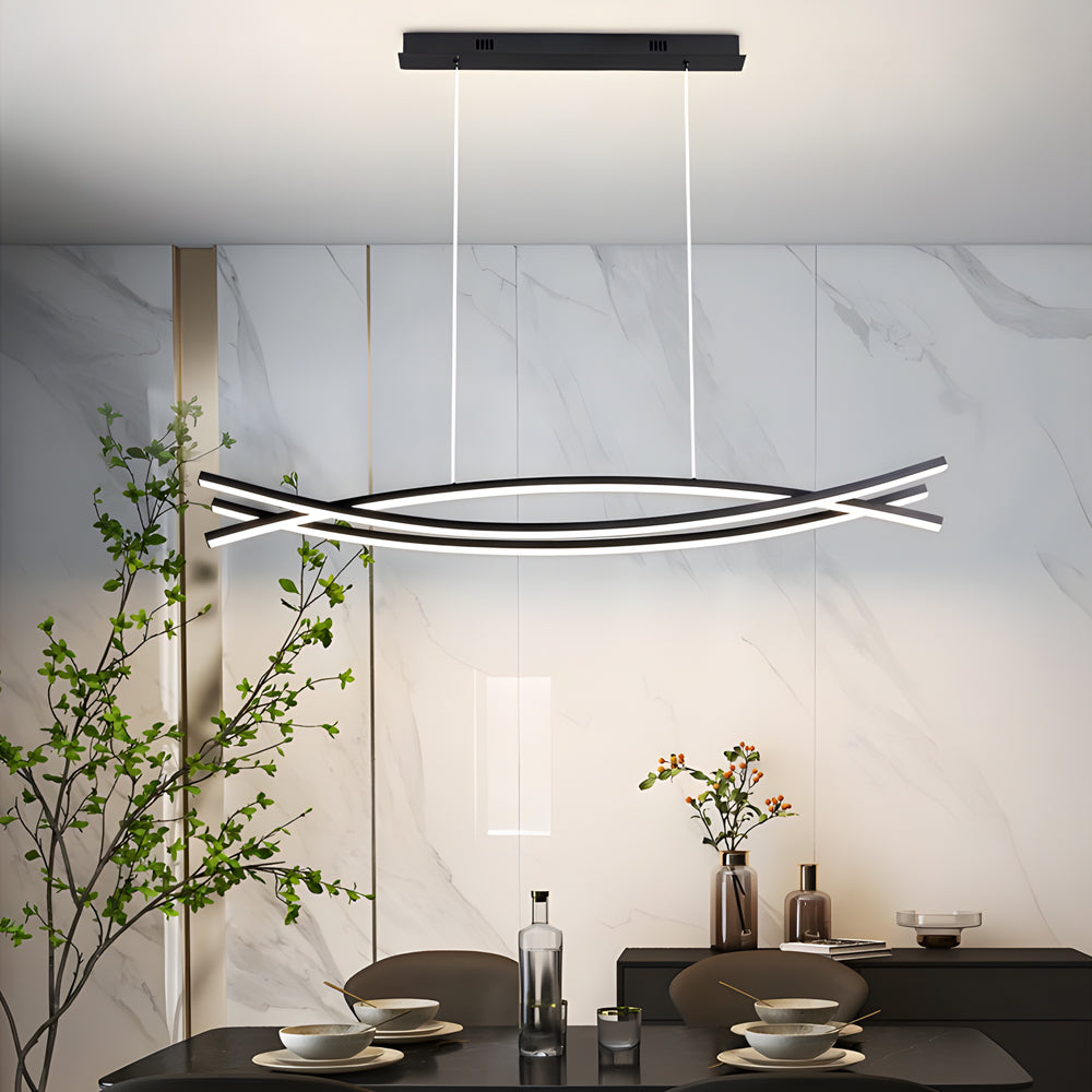 Long Line LED Dimmable Dining Chandelier