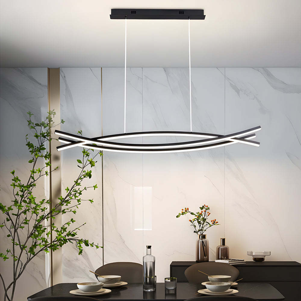 Long Line LED Dimmable Dining Chandelier