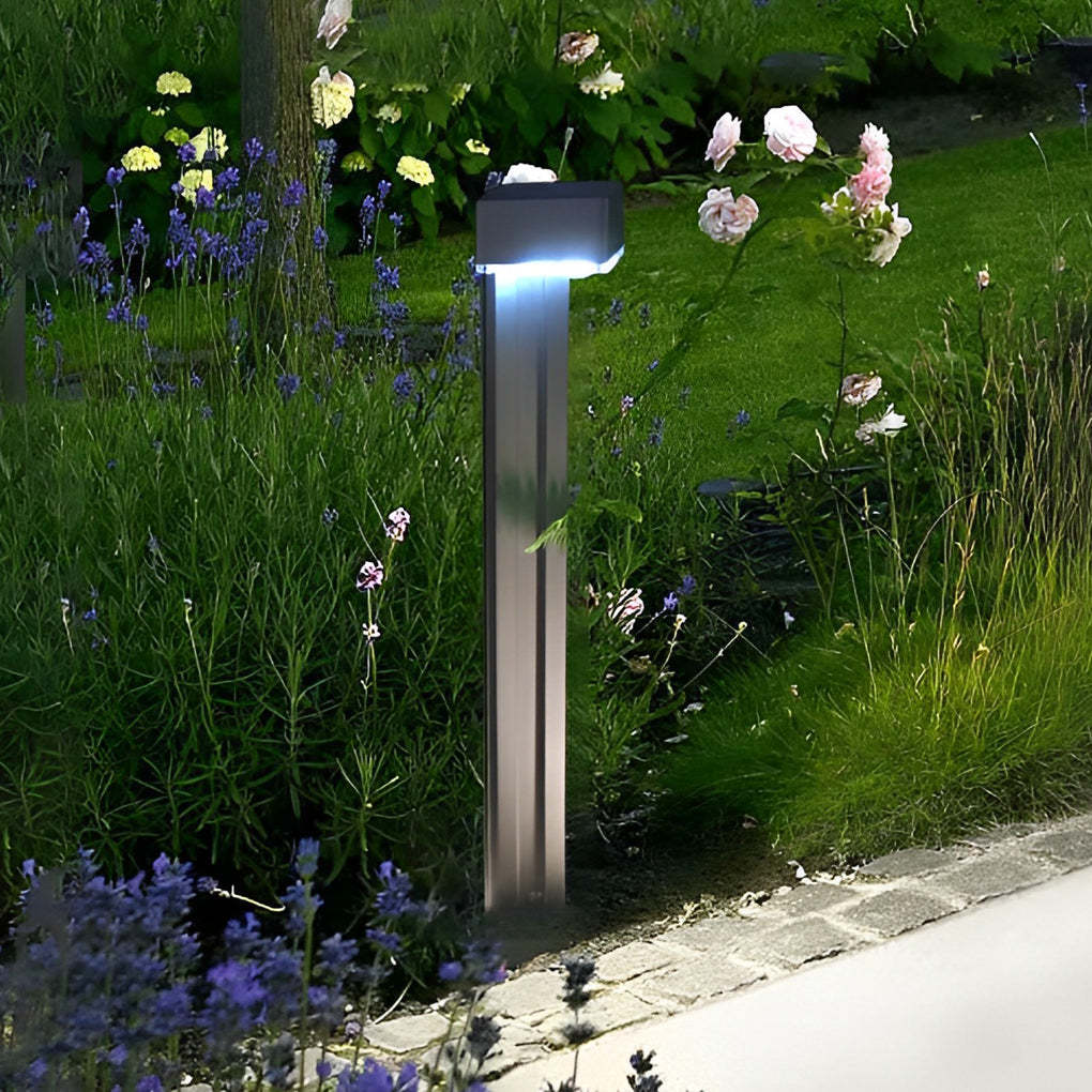 Aluminum Alloy Waterproof LED Black Modern Solar Powered Lawn Lights-Lighom