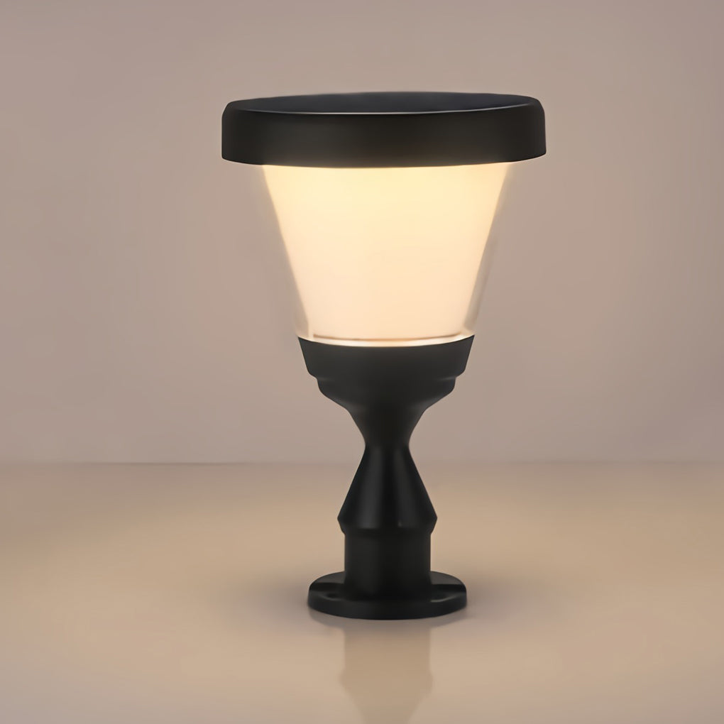 Black LED Modern Solar Fence Post Cap Light