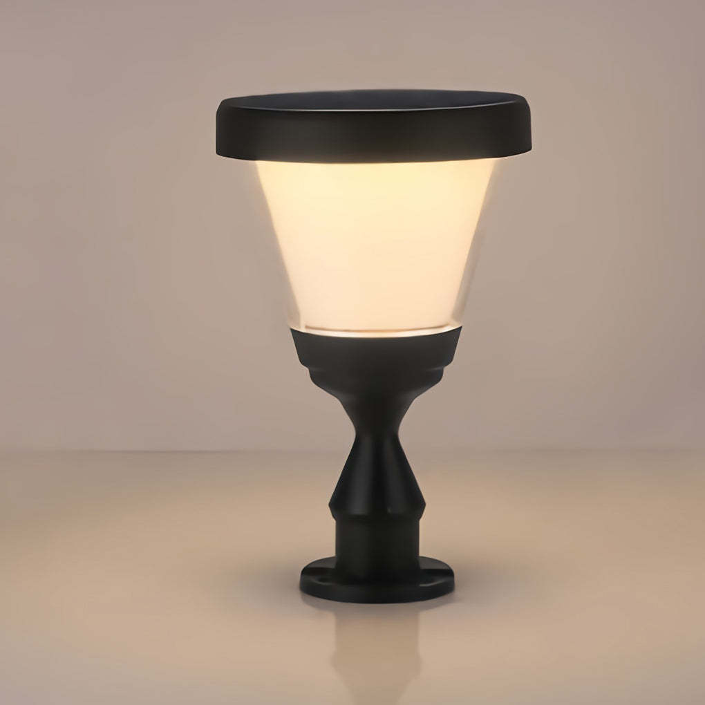 Black LED Modern Solar Fence Post Cap Light