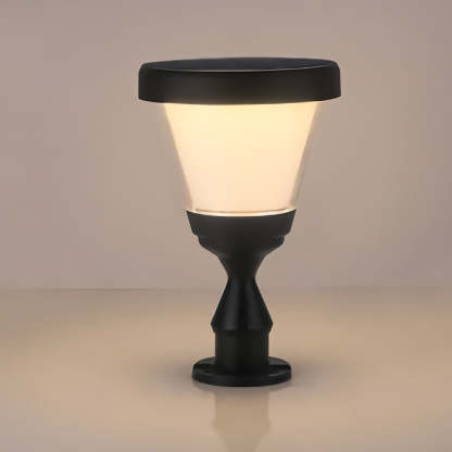 Black LED Modern Solar Fence Post Cap Light