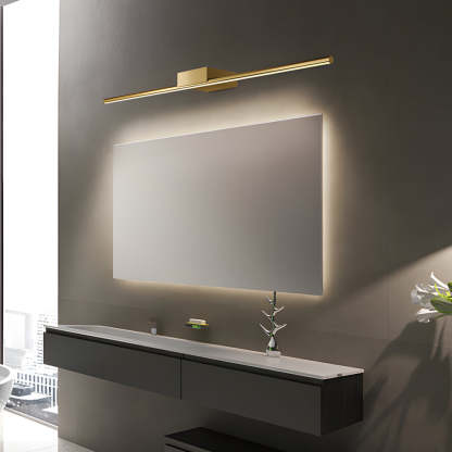 Brushed Brass Linear LED Slim Cylinder Vanity Light