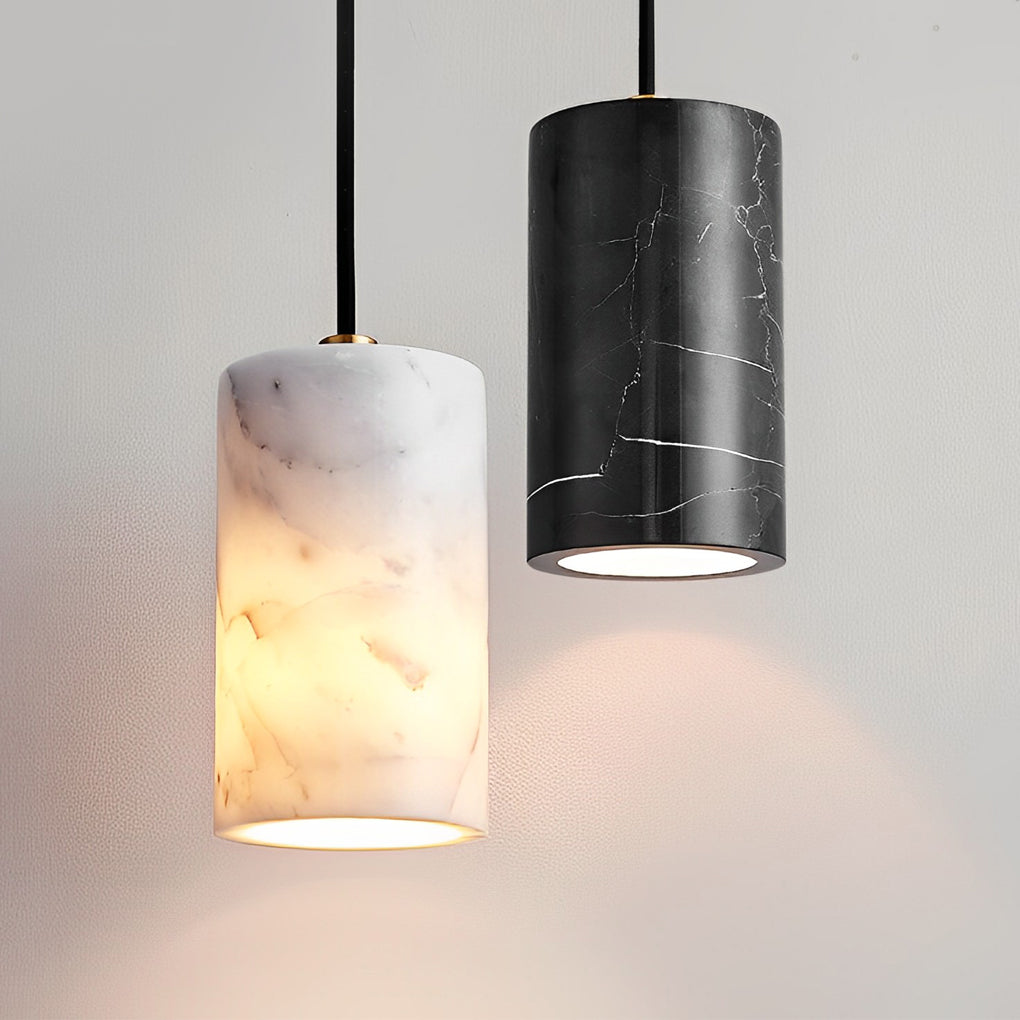Minimalist Cylindrical Marble Dimmable Nordic Pendant