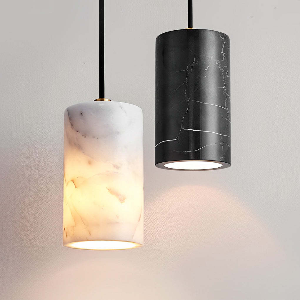 Minimalist Cylindrical Marble Dimmable Nordic Pendant