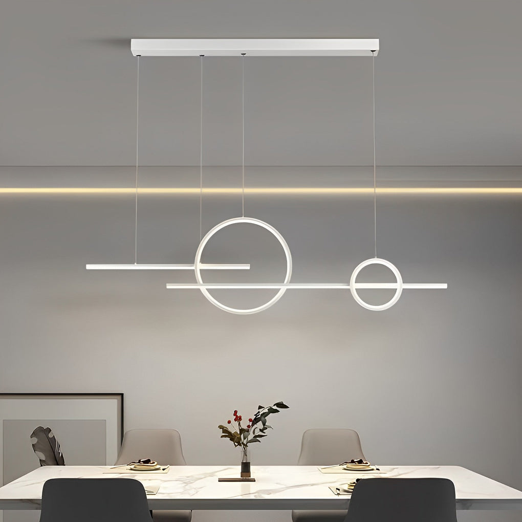 Long Strip Circle Dimmable LED Chandelier