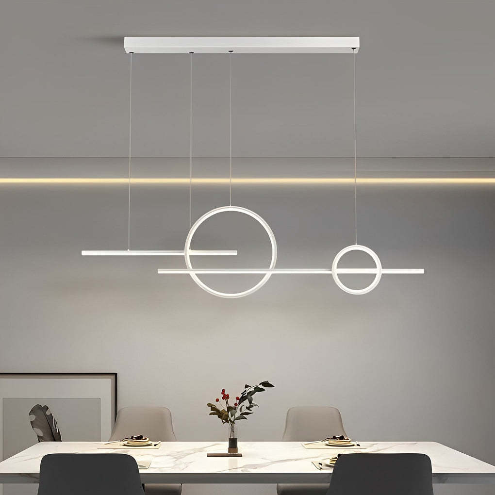 Long Strip Circle Dimmable LED Chandelier