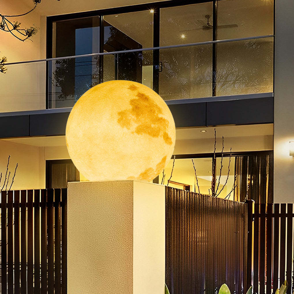 Moon-Shaped Outdoor Pier-Mount Pillar Accent Post Light-Lighom