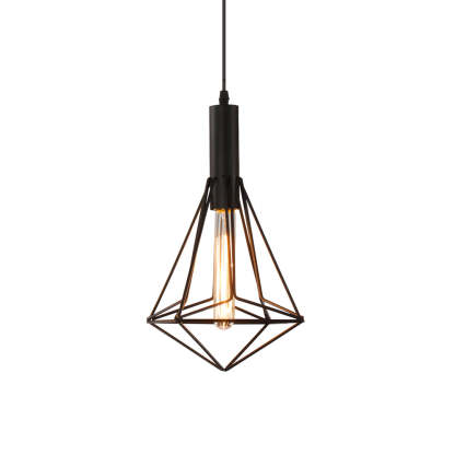 Iron Geometric Lines Black Retro Industrial Chandelier