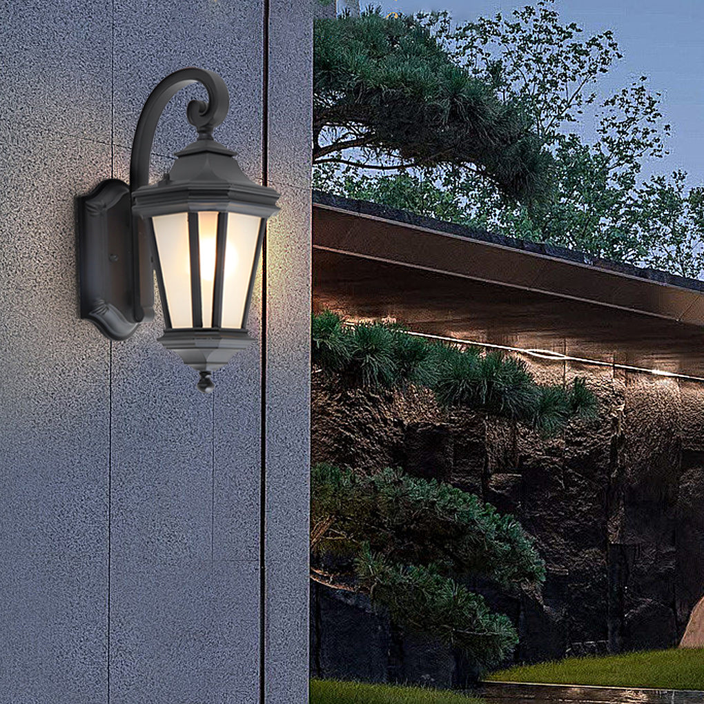 Minimalist Frosted Glass Waterproof European-Style Outdoor Wall Lamp-Lighom