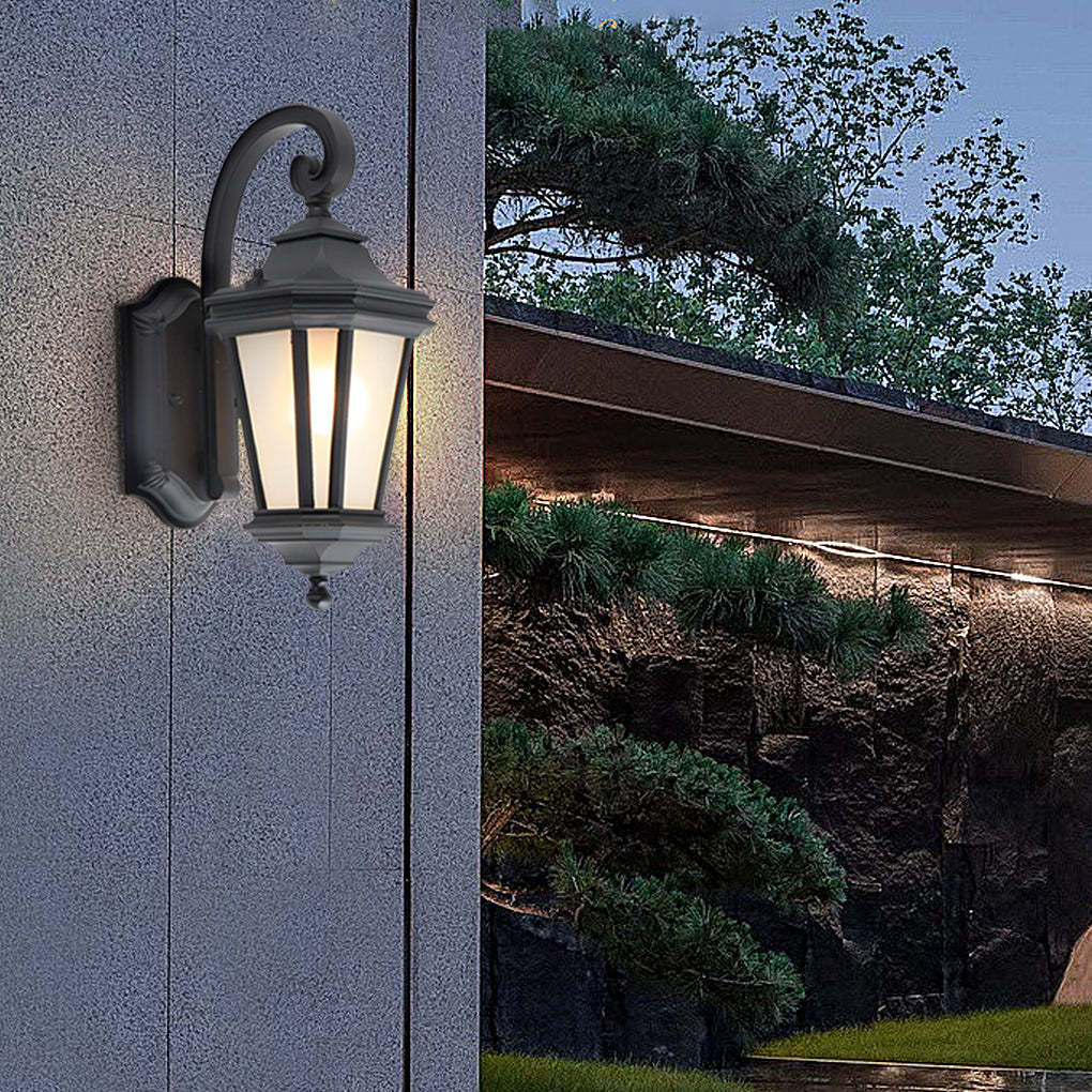 Minimalist Frosted Glass Waterproof European-Style Outdoor Wall Lamp-Lighom